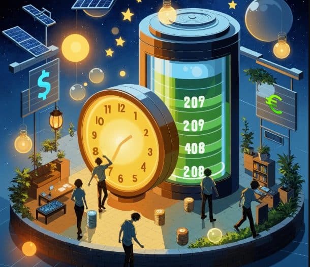 Ilustración de Proxihoras, batería virtual que protege de precios negativos