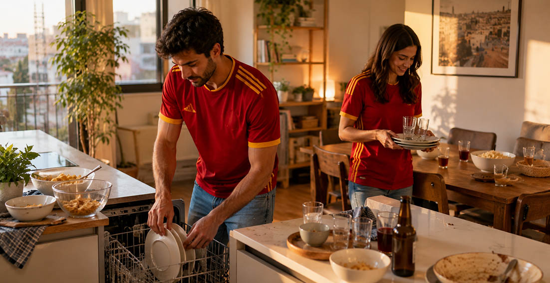 ver un partido en casa
